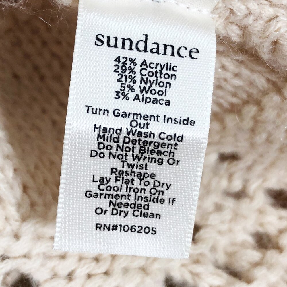 NWOT! SUNDANCE Natural Wonders Boho Crochet Knit Wool/Alpaca Cardigan in Cream - Picture 14 of 14